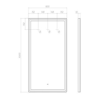 Зеркало с подсветкой Vigo Roberta Comfort 167 60 см